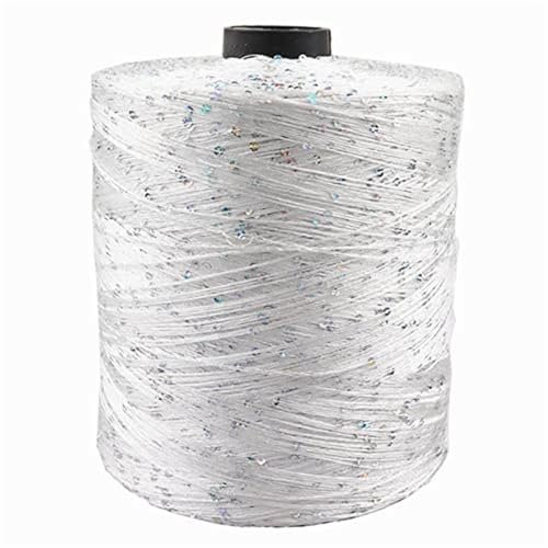 100G Summer Ice Silk Mercerisiertes Garn glitzerndes weißes Splitter-Paillettengarn merzerisiertes Garn Kugel-Glitzergarn Pailletten Beilaufgarn A-1