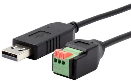 Exsys EX-13009 - Cable USB a 1 conector serie RS-458 con bloque terminal con pulsador