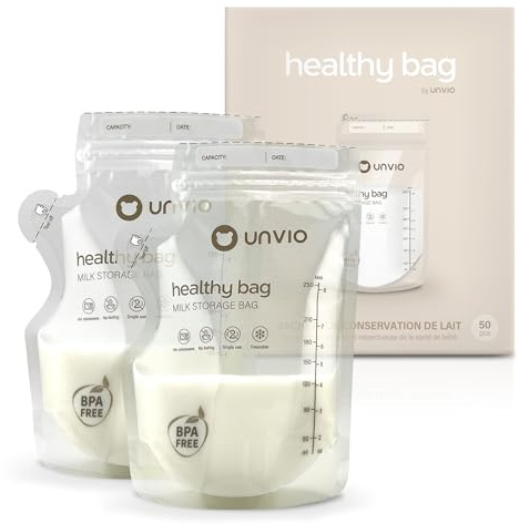 Healthy Bag Muttermilchbeutel, 250 ml, 50 Stück, zum Einfrieren, lebensmittelecht, 100 % BPA-frei, vorsterilisiert, 100 % wasserdicht, lange Aufbewahrung von Muttermilch