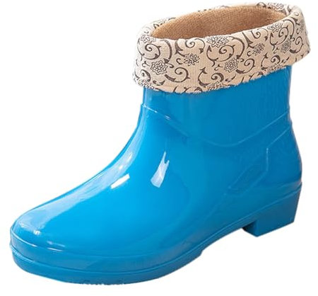 Dasfsagh Stivali Da Acqua Donna Economici Stivali Da Pioggia Medie Molto Comodi Gomma Scarpe Nuovi stili per le donne Stivali Alti Stivali da Acqua Donna Alte, blu, 36 EU
