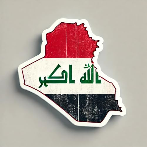 2 x Aufkleber Landkarte oder Territorium, 10 cm, Vinyl, selbstklebend, Land: IRAK