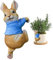 Plant Decorations for Pots, Resin Rabbit Figurine Flower Planter Hanger Adorable Bunny Decor Garden Ornament for Indoor Outdoor Decor, Blue, Rabbit Figurine, Plant Decorations For Pots