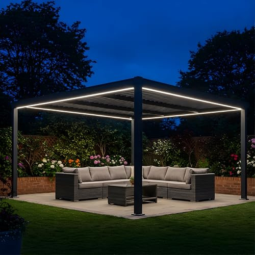 Primrose Living Multi Colour Changing LED Light Kit for Pergola Veranda with Remote Control (3m x 3m)
