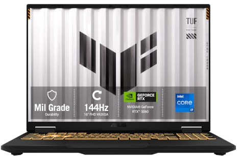 ASUS TUF Gaming F16 FX608JMI Gaming Laptop | 16.0 WUXGA 144Hz Screen | Intel i7-14650HX | NVIDIA GeForce RTX 5060 | 16GB RAM | 512GB PCIe SSD | Windows 11