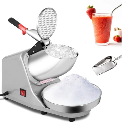 Macchina tritaghiaccio professionale, tritaghiaccio elettrico a 2200 giri/min, capacità produttiva di 65 kg/ora, ideale per granite, cocktail, frullati, bar e ristoranti. Ciotola in acciaio inox inc