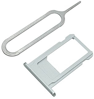 Cemobile SIM Card Tray Slot Holder Replacement for iPhone 6S 4.7 Inch + SIM Card Tray Open Eject Pin (Silver)