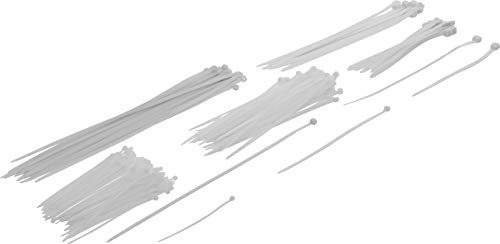 BGS Diy 80778 | Kabelbinder-Sortiment | 250-tlg. | weiß | 100 - 200 - 300 mm | Set | Nylon