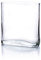 WGV Grand Vase rectangulaire en Verre Transparent, Largeur 7,6 cm, Longueur 17,8 cm, Hauteur 20,3 cm, récipient Floral Rond en Verre Transparent, décoration de fête de Mariage, événement, Maison,