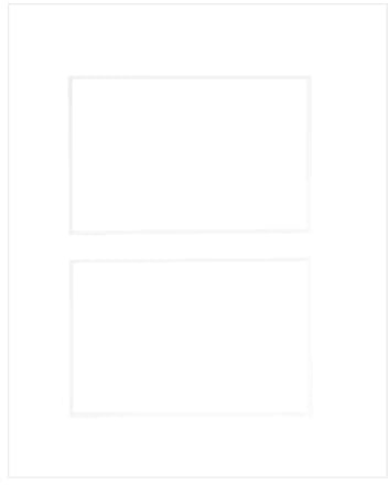 nielsen Passepartout Premium Karton 2,5 mm, Außenformat 24x30 cm für 2 Bilder 10x15 cm, hellweiß