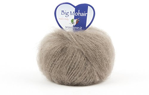 Tricot Cafè – Big Mohair - Garnknäuel aus gemischter Wolle, ideal für Babys und Kinder. Temperaturempfindliche Faser für Nadel/Häkelnadeln: 5.00/6.00-25 g - Walnuss 7368