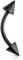 Piercing Augenbrauen Augenbrauenpiercing Banane Spitze Spike Bananabell Curved Barbell matt-schwarz 1,2 mm 6 mm