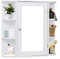 COSTWAY Meuble Salle de Bains Armoire de Toilette avec Miroir rmoire Suspendue 66x16,5x63cm Blanc