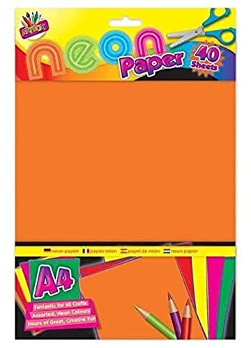 40 feuilles de papier fluo A4