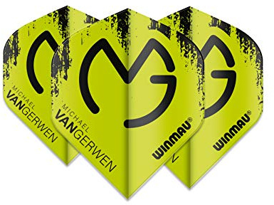 WINMAU MvG Michael Van Gerwen Mega Standard Dart Flights - 1 Sätze pro Packung (3 Flights insgesamt)