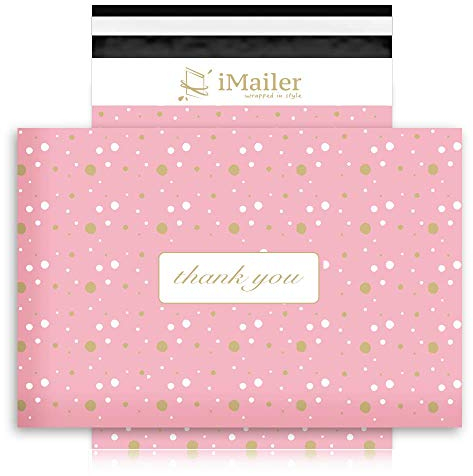 Versandtaschen, 30,5 x 39,4 cm, rosa gepunktet, 100 Stück