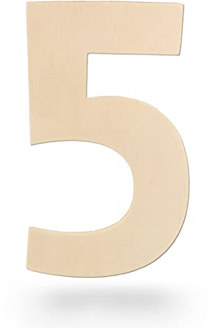 Kleenes Traumhandel Holzzahlen - Zahlen aus Holz - Holz-Zahlen für Geburtstag, Hochzeit, Jahrestag - Holzzahlen zum selbst gestalten - (15 cm, 5)