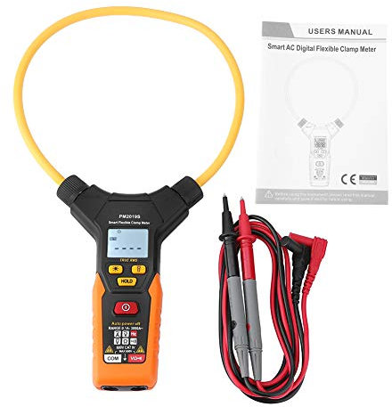 Pinza amperimétrica Flexible Digital portátil 3000A Kit de Mantenimiento Probador de continuidad Multímetro de Corriente CA Herramienta eléctrica de Valor eficaz Verdadero Rango automático(PM2019S)