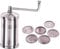Tanish Trading Stainless Steel Sev Sanch Maker,Pasta Maker, Stainless Steel Namkeen Bhujiya Sevaiya Sev Chakli Gathiya Sancha Murukku Grater Cookies Maker with 6 Jalis (silver)