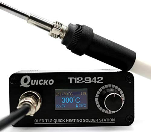 DC12-24V 75W T12-942 Soldering Iron Digital Soldering Station Adjustable temperature Autosleep/Auto power-off/one-key boost Comes with T12-K solder tip for RC toy electronics Repair fpv hobbist
