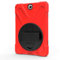 Chstls Funda para Samsung Galaxy Tab A 9.7 Resistente 3 Capa Híbrido Protectora Cubierta con Incorporado Kickstand/Correa para el Hombro+Correa de Mano - Rojo