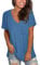 MOLERANI V-Ausschnitt T-Shirts für Frauen Kurzarm Soft Tees Tops Basic T-Shirts Blau 2XL