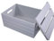 green leaves Wooden Crate with Detachable Lid Storage Box Gift Hamper Retail Display Shelve Box (Grey, Small)