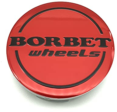 1x Original Borbet Wheels Nabendeckel 56mm | Felgendeckel | Nabenkappe Rot Center Cap Deckel
