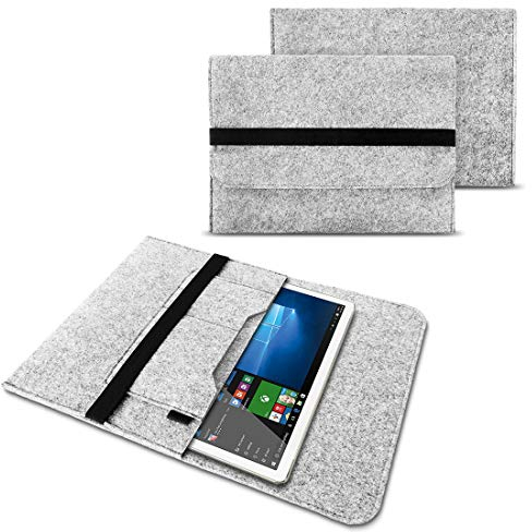 NAUC Sleeve Hülle kompatibel für VALE Tablet V12E LTE-8128 Tablet 12 Zoll Laptop Filz Case Laptoptasche Schutztasche, Farben:Hell Grau