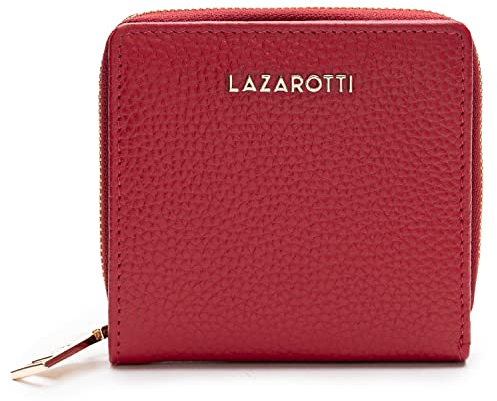 Lazarotti Bologna kompakte Leder Geldbörse Damen | mit Druckknopf, Reißverschlussfach, 6 Kartenfächer, RFID-Schutz | 10 x 10 x 2,5 cm