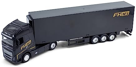 Bburago B18-31461V Street Fire HAULERS con rimorchio in pressofusione - Volvo FH16 Globetrotter 750 XXL-1:43 modellino giocattolo da collezione, disegni e colori assortiti