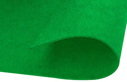 INNSPIRO Fieltro acrílico verde fuerte láminas adhesivas 20x30cm.x2mm. 220gr./m2 10u. Material muy utilizado para manualidades y decoración