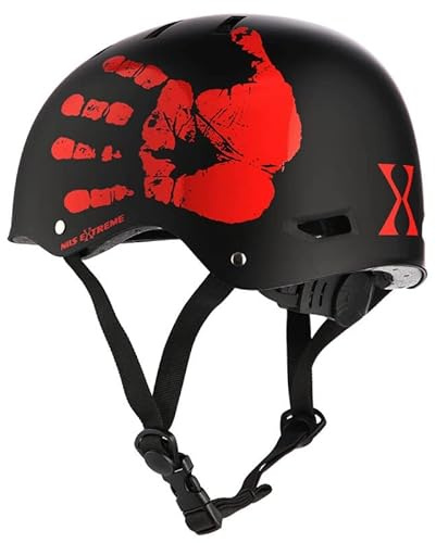 Nils Extreme Fahrradhelm für Erwache – Sicherer Helm Damen und Herren – Skaterhelm mit Größenanpassung – Stadthelm für Fahrrad Skateboard und Roller – Schwarz – L – MTW03