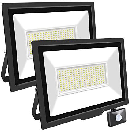 RIGIDON 2x 150W Aussenleuchte Bewegungsmelder Led Strahler, Außen Led Lampe, 15000LM 6000K Kaltweiß Led Flutlicht Außenleuchte, Wasserdicht Außen-Leuchte Flutlicht Für Garten Garage Carport Hauswand