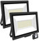 RIGIDON 2x 150W Projecteur d'extérieur Led Avec Detecteur de Mouvement, 15000 LM 6000K Blanche Froide, IP66 étanche Éclairage de Sécurité Extérieur, Projecteur led de Patio Garage Terrasse Jardin