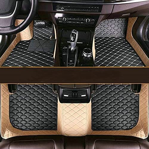NYMCAR Nach Maß Auto FußMatten für 99% Stufenheck, Schrägheck, Coupe, Kombi, Cabriolet, Großraumlimousine 2000-2023 (Beige und Schwarz Weiß)