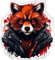 Samunshi Fuchs Aufkleber Autoaufkleber für Motorrad Fahrrad Roller oder Auto Sticker Fahrrad MTB Mountainbike Rennrad Grunge Schwarz Rot Graffiti (46x50cm Fuchs)