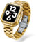 BINLUN Compatible with Apple Watch Straps Stainless Steel with Protective Case 41mm 40mm 38mm Metal Watch Strap & Soft TPU Case for iWatch Bracelet(Gold,Golden TPU Case)