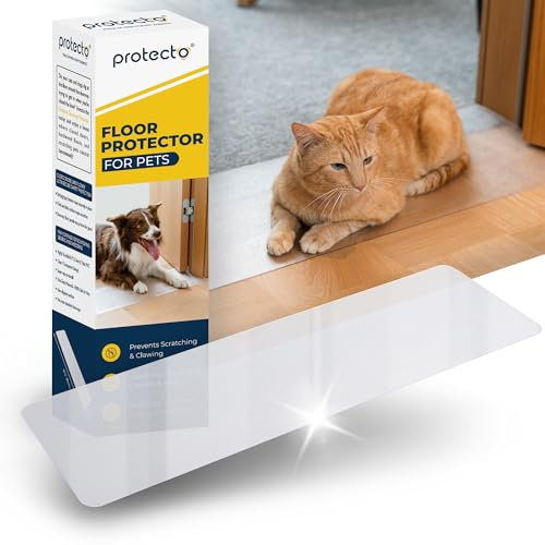PROTECTO Hardwood Floor Protector, Non Slip Plastic Scratch Protector for Door, Anti Digging for Dogs, Anti Scratch Door Protectors, Ready to Use Plastic Floor Protector Door Runner Mat