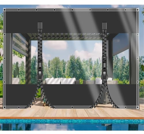 ZHUSHOU Abdeckplane Wasserdicht Transparent Plane mit ösen 2.4x4m,Anpassbar Abdeckplanen Tarp für Pflanzenisolierung,Möbel staubdicht,Regenschutz terrasse,pavillon,gartenzaun