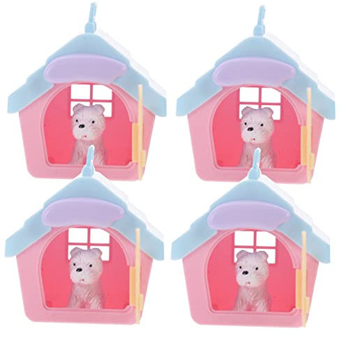 minkissy 4 Juegos de caseta para Mascotas al Aire casa de Gato para Invierno Casas de Gatos casa de Perro pequeño Perrera para Perros Vivos Decoraciones para el hogar simulación Modelo Perro