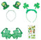 Laahoem St Patricks Day Zubehör Set Irland Party Cosplay Dekoration Requisiten Hut Kopfbedeckung Klee Stirnband Papier Gläser Irish National Carnival Green 4 Pieces