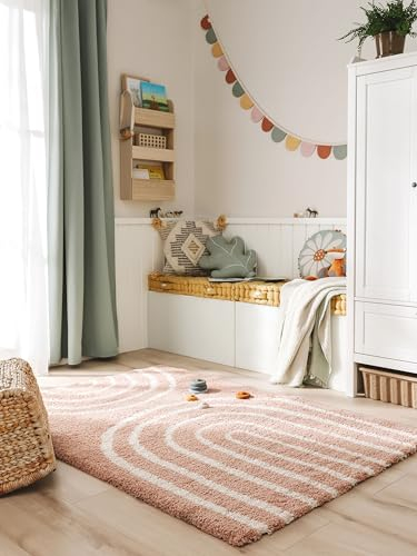 benuta Lytte Kinderteppich Gobi - Rosa 80x150 cm - Kunstfaser - Rechteckig & im Style: Kindermotive, Scandi Living - Pflegeleicht für Kinderzimmer, Wohnzimmer, Schlafzimmer