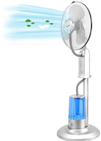 Syntrox Osszilierender Ventilator mit Wasser Quellura | Wasserventilator | Lüfter, mit Timer und Fernbedienung, 125 cm Hoch, 75 Watt, Leistungsstark