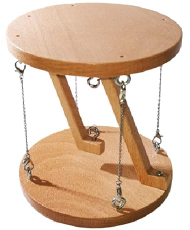 Clyictz Tensegrity-Tisch, Tensegrity-Struktur, Wissenschaftsspielzeug, Tensegrity-Tischdekoration, Heimdekoration, Schreibtischspielzeug für Erwachsene, Holzfarbe, Langlebig, 12 X 13 cm