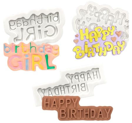 HIRAIDAI Fondant Form 3 Stück~ Kuchenform Happy Birthday Fondant Happy Birthday Kuchenform