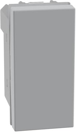 BTICINO MatixGO Comando per gestione tapparelle o oscuranti motorizzati Grigio SJG4037NF Pulsante doppio 1P NO e 1P NO 10 A, 250Vac interbloccato, 1 modulo, grigio