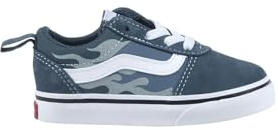 Vans Ward Slip-On, Unisex Kinder Sneaker, Tonal Flames Blue/White,
