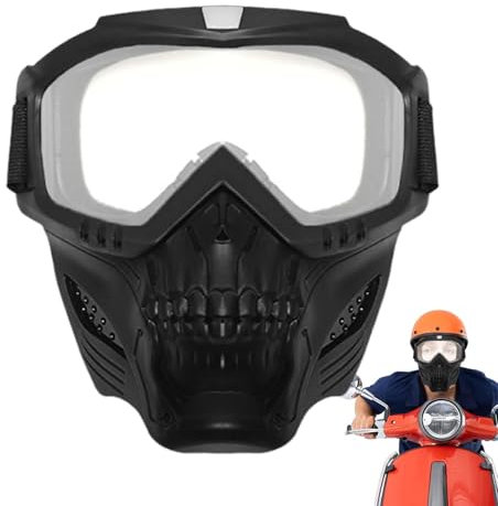 Reitbrille, Motorradbrille mit abnehmbarer Gesichtsmaske | Dirtbike ATV Motocross Brillen,Dirtbike ATV Motocross Brille, Reiten Offroad Radfahren Motorrad Schutzbrille Anti-UV für Männer Frauen Jugend
