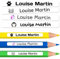 100 étiquettes adhésives personnalisées pour crayons, stylos et marqueurs. Autocollants scolaires avec nom pour marquer les objets. Stickers imperméables pour l'école. Mesure 4,6 x 0,6 cm