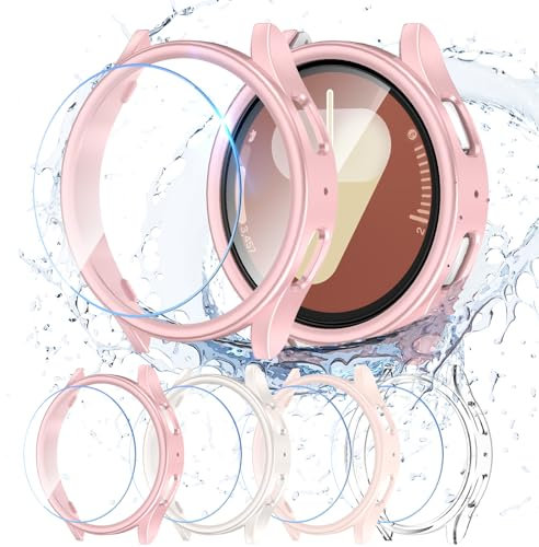 JDBLHM [4+4 Packs] Case for Samsung Watch 7 44mm Screen Protector,4 Hard PC Protective Bumper Case and 4 HD Face Cover,Smartwatch Accessories for Galaxy Watch 7 44mm